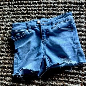 Jean shorts ripped great shape, color Cool blue size eights brand celebrity pink